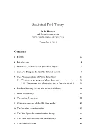 Statistical Field Theory