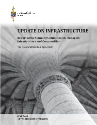 UPDATE on INFRASTRUCTURE Report of the Standing Committee on Transport, Infrastructure and Communities