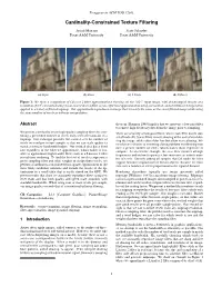 Cardinality-Constrained Texture Filtering