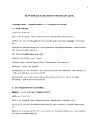 How to Page a Document in Microsoft Word