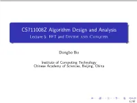 Lecture 5. FFT and Divide and Conquer