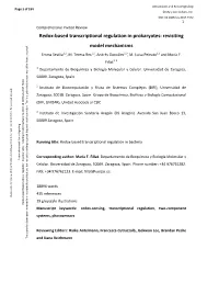 Redox-Based Transcriptional Regulation in Prokaryotes: Revisiting Model Mechanisms