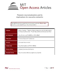 Thalamic Neuromodulation and Its Implications for Executive Networks