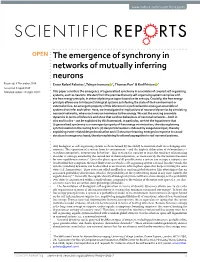 The Emergence of Synchrony in Networks of Mutually Inferring Neurons
