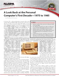 A Look Back at the Personal Computer's First Decade—1975 To