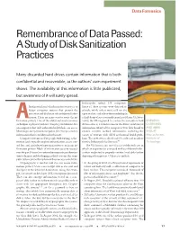 A Study of Disk Sanitization Practices