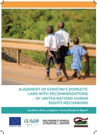 Alignment of Eswatini's Domestic Laws With