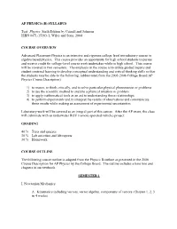 Ap Physics(B) Syllabus