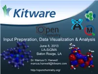 Input Preparation, Data Visualization & Analysis
