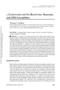 Α-LATROTOXIN and ITS RECEPTORS: Neurexins