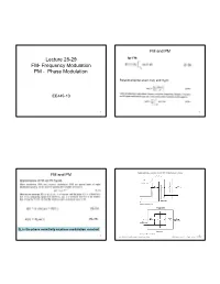 Lecture 28-29 FM- Frequency Modulation PM