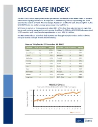 MSCI EAFE Index.Indd