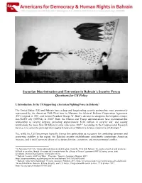 Sectarian Discrimination and Extremism in Bahrain's Security