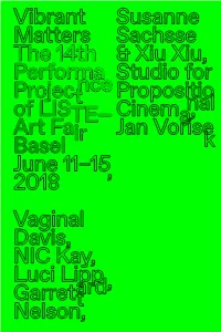 The 14Th Performance Project of LISTE— Art Fair Basel