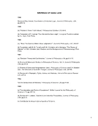 Writings of Isaac Levi