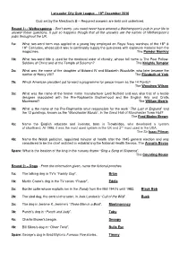 19Th December 2016 Quiz Set by the Merchants B – Required Answers