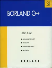 Borland C/C++ Version 3.1 User Guide
