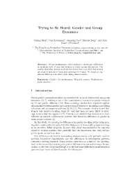 Gender and Group Dynamics