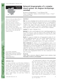 Network Biogeography of a Complex Island System: the Aegean