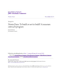 Norris Dam: to Build Or Not to Build? a Museum Outreach Program Jeanette Patrick James Madison University
