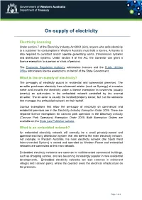 On-Supply of Electricity in Embedded Networks