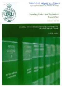 Standing Orders and Procedure Committee