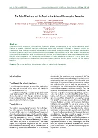 The Spin of Electrons and the Proof for the Action of Homeopathic Remedies