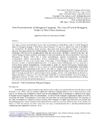 Verb Nominalization of Manggarai Language: the Case of Central Manggarai Dialect in West Flores Indonesia