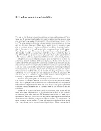 2. Nuclear Models and Stability