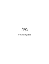 APFS No Clever Or Witty Subtitle