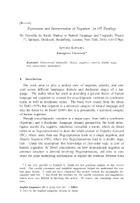 Expression and Interpretation of Negation: an OT Typology