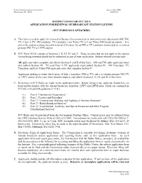 Instructions for Fcc 303-S Application for Renewal of Broadcast Station License