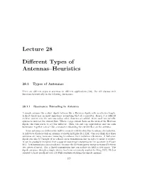 Lecture 28 Different Types of Antennas–Heuristics