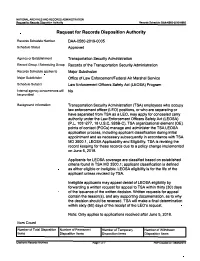 LEOSA) Program Internal Agency Concurrences Will No Be Provided