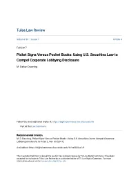 Picket Signs Versus Pocket Books: Using U.S