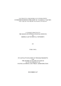 The Political Discourse of Extreme Right in Western Europe in the Light of “Classical” Fascism: the Case of the Front National in France