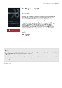 Book ~ Modal Logic As Metaphysics \\ Read