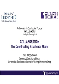 COLLABORATION the Constructing Excellence Model