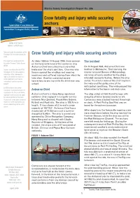 Crew Fatality and Injury While Securing Anchors