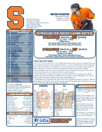 Syracuse Ice Hockey Game Notes