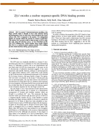 Zfyl Encodes a Nuclear Sequence-Specific DNA Binding