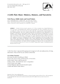 A Little Flute Music: Mimicry, Memory, and Narrativity
