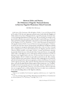 Between Tribes and Nation: the Definition of Yugoslav National Identity in Interwar Yugoslav Elementary School Curricula