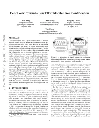 Echolock: Towards Low Effort Mobile User Identification