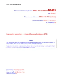 Information Technology — General-Purpose Datatypes (GPD)