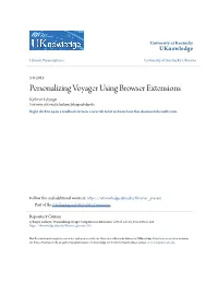 Personalizing Voyager Using Browser Extensions