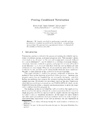 Proving Conditional Termination