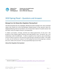 Questions and Answers – 2019 Spring Flood