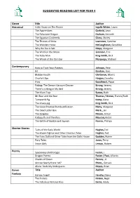 Suggested Reading List for Year 4
