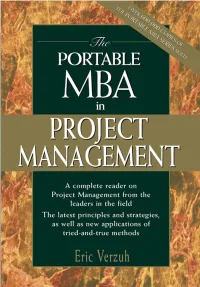 The PORTABLE MBA in PROJECT MANAGEMENT